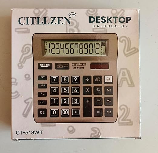 CT-513WT Desktop Calculator, 12-Digit Display Simple Calculator
