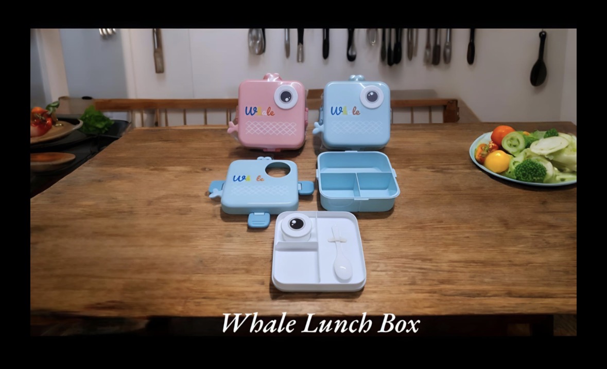 Whale Lunch Box Plastic with Partition