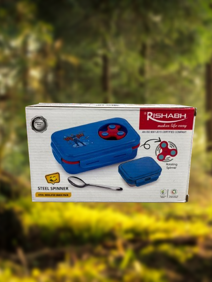 Rishabh Steel Spinner Lunch Box Kids