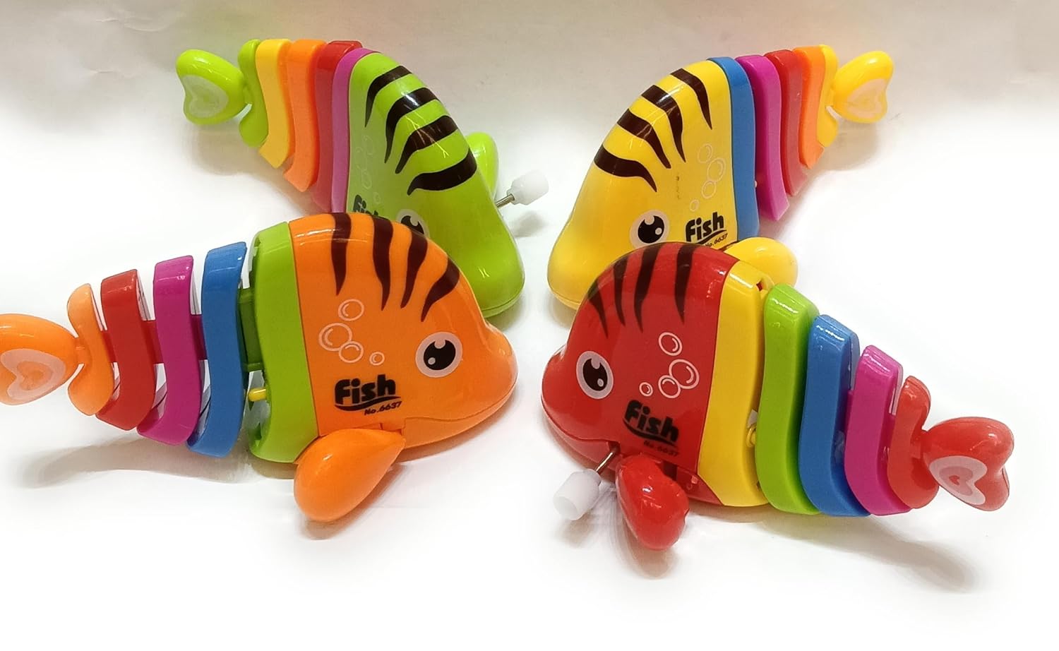Mini Colorful Fish Toy, Key Operated Toy for Kids