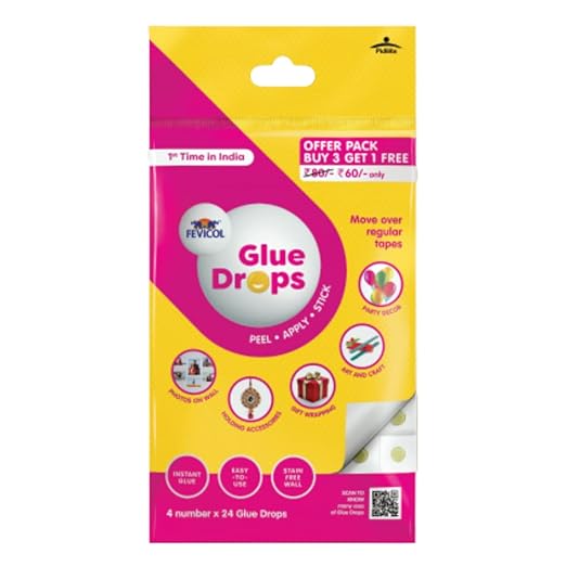 Pidilite Fevicol Glue Drops for Instant and Non Messy, Easy to Use.