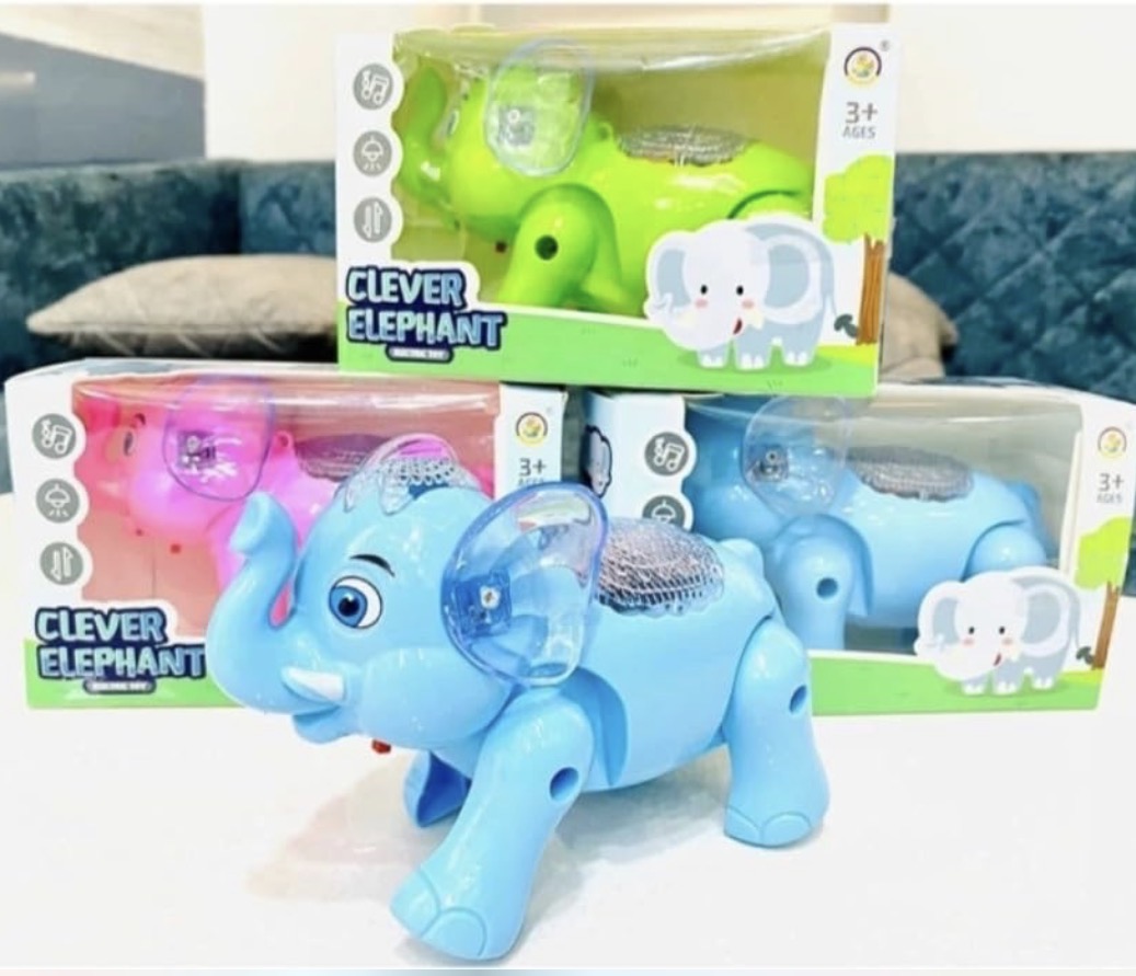 Musical elephant toys - lights , movement and music