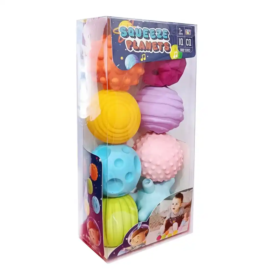 Itoys - Squeeze Planets Design Bath Toys - Multicolor