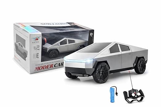 Tesla Remote Control Cybertruck Moder Car with LED Lights, Rechargeable