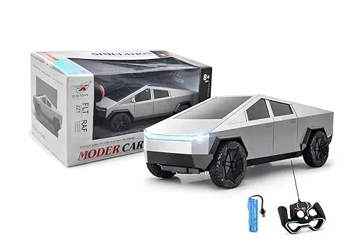 Tesla Remote Control Cybertruck Moder Car with LED Lights, Rechargeable