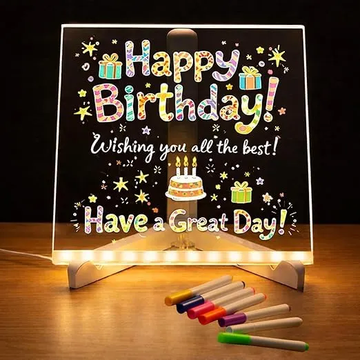 Acrylic Board with Light, DIY 3D Night Lamp for Kids, Desk, Home Decor