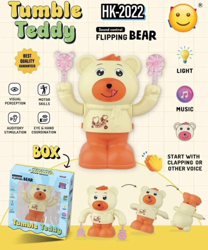 Interactive Dancing Teddy Bear with Lights, Music & Rotating Arms for Kids